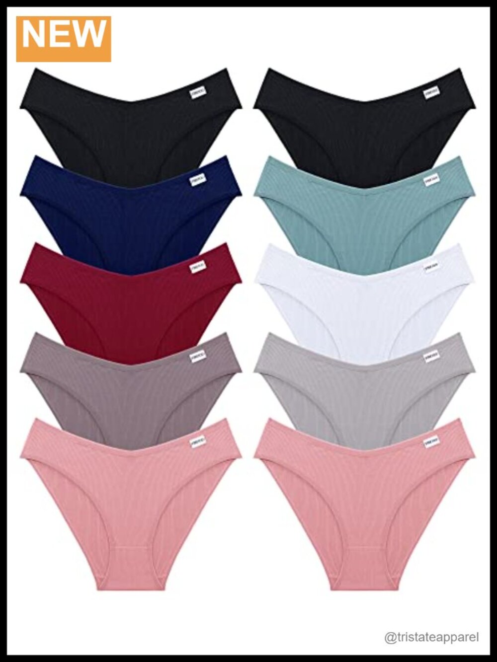 Cotton Bikini Cheeky Hipster Panties V-Shaped Waistband Women's Underwear